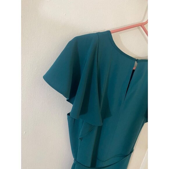 Loft Women's Green Flutter Sleeve Midi Dress - 12 - Picture 5 of 13